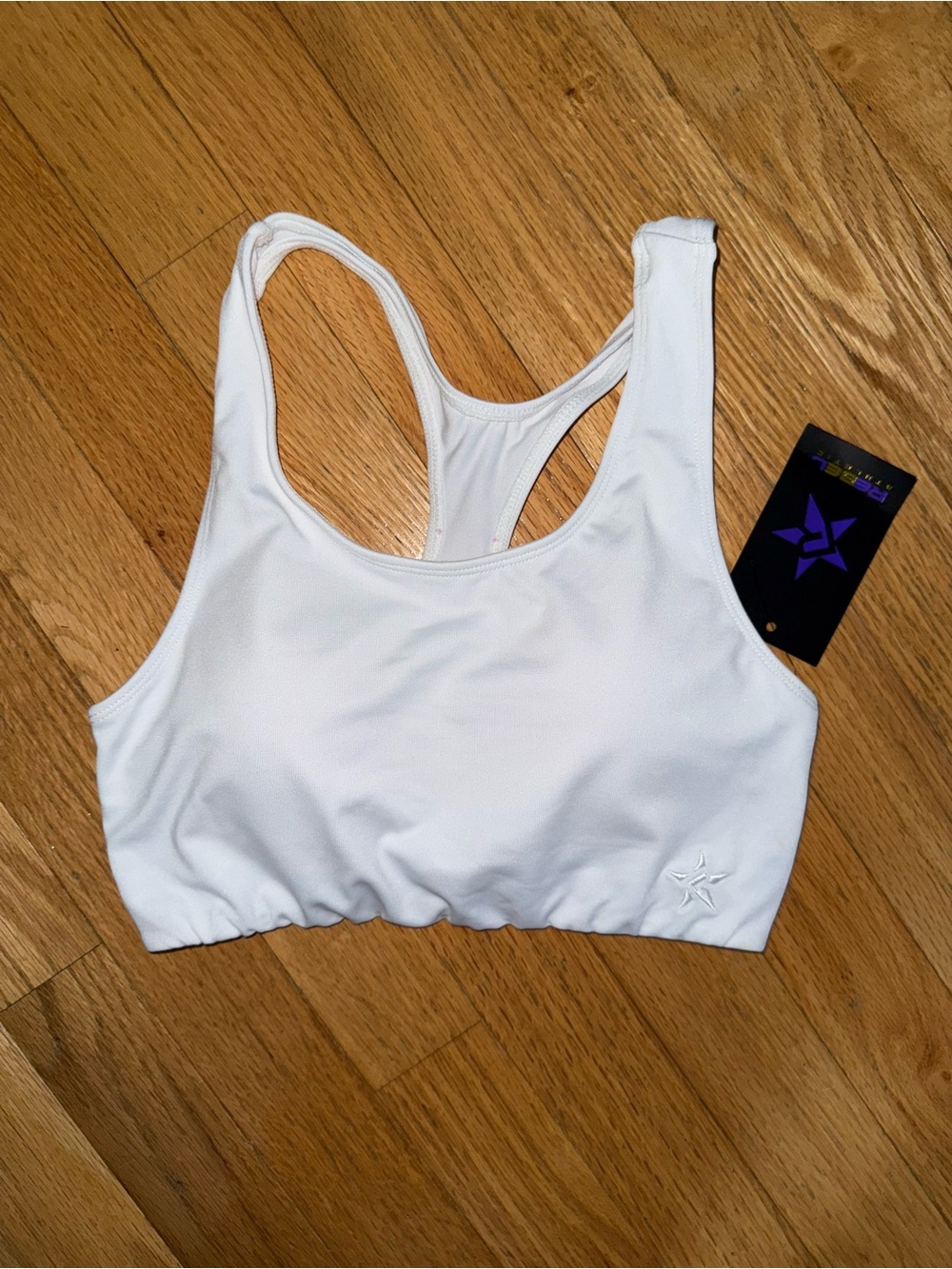 NWT Rebel Athletic AXS White Racerback Sports Bra